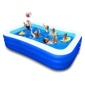 120" X 68" X 22" Oversized Thickened Inflatable Swimming Pool for Kids and Adults Bn-link