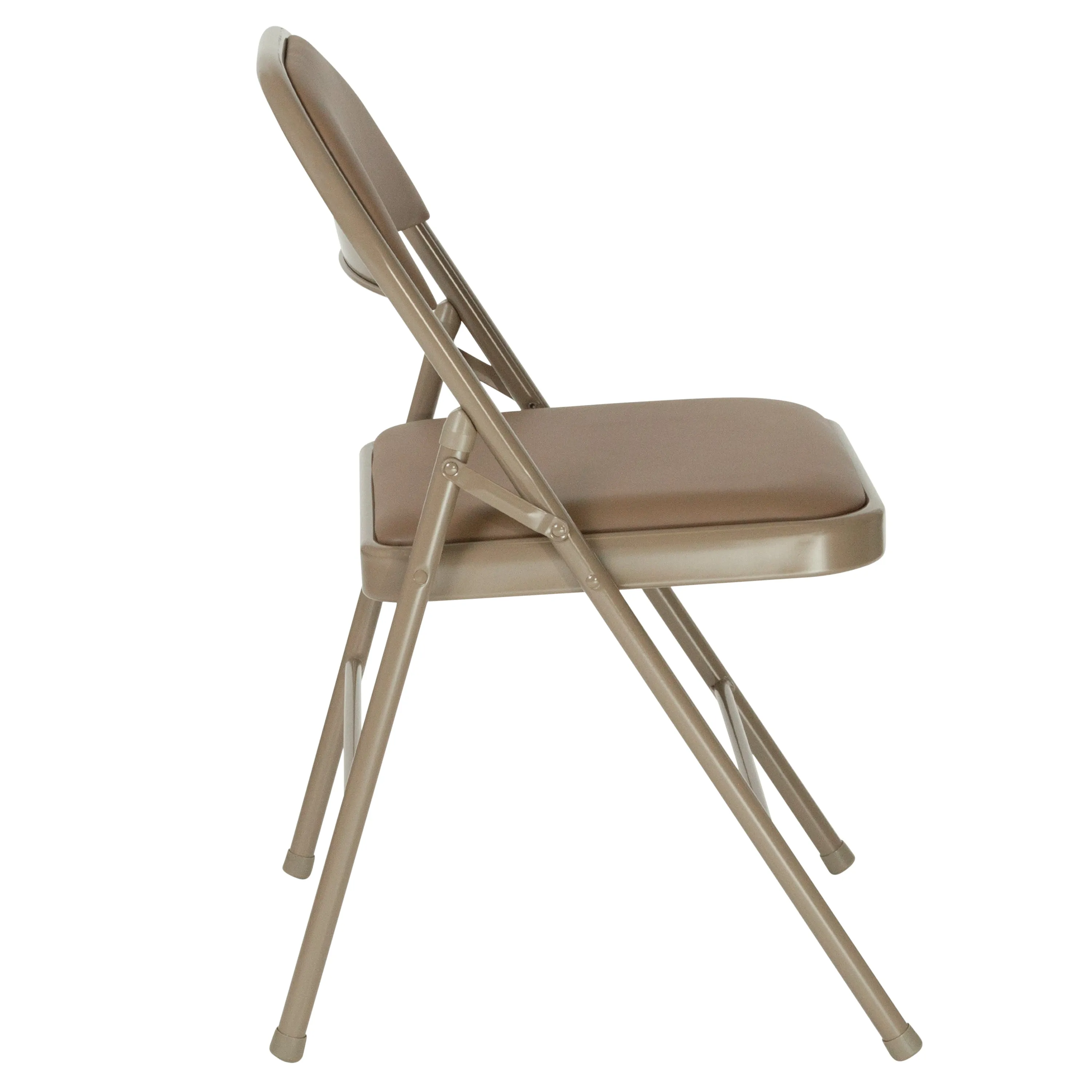 Beige Vinyl Folding Chair 2-HA-F003D-BGE-GG