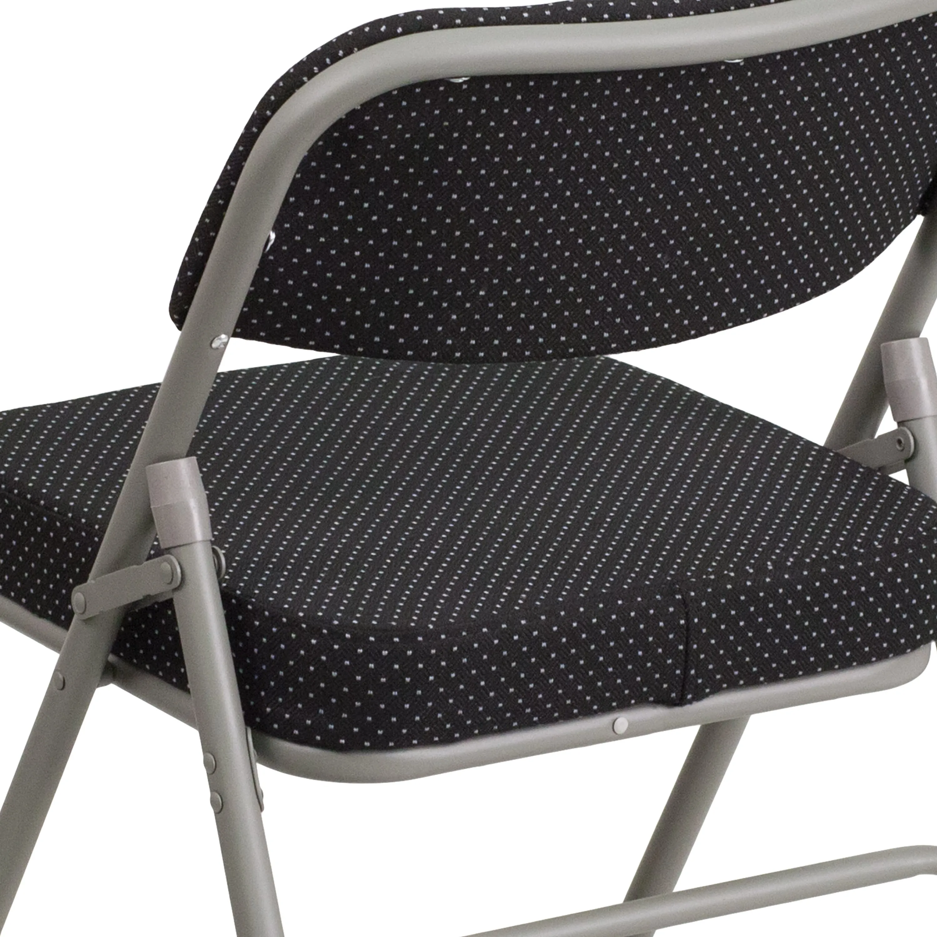 HERCULES Series 18"W Premium Curved Triple Braced & Hinged Fabric Upholstered Metal Folding Chair