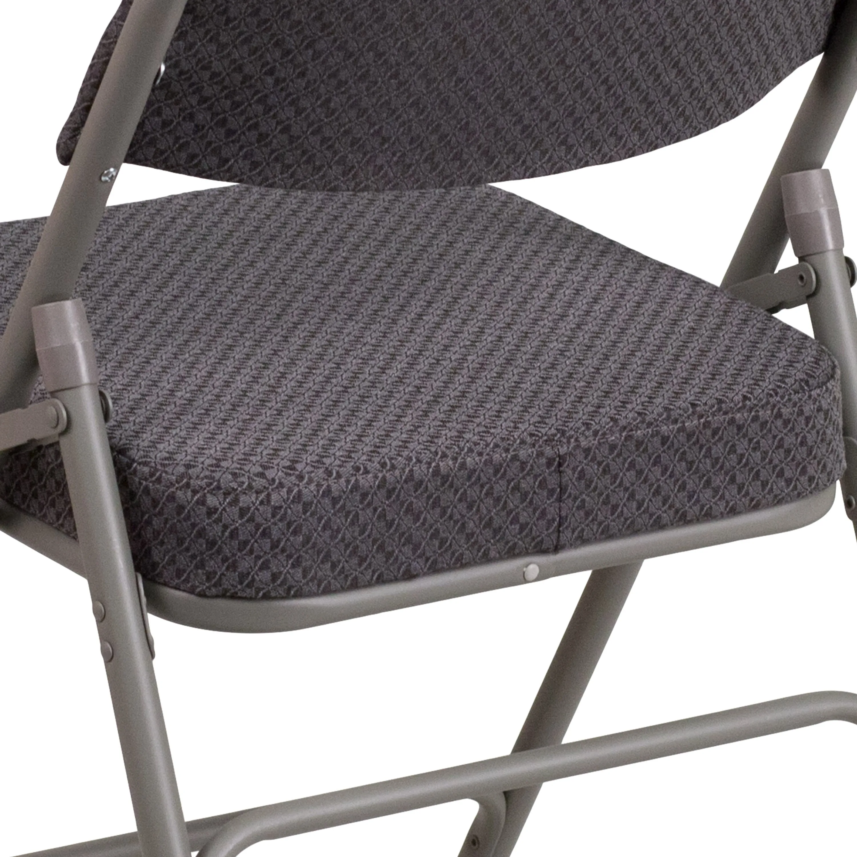 HERCULES Series 18"W Premium Curved Triple Braced & Hinged Fabric Upholstered Metal Folding Chair