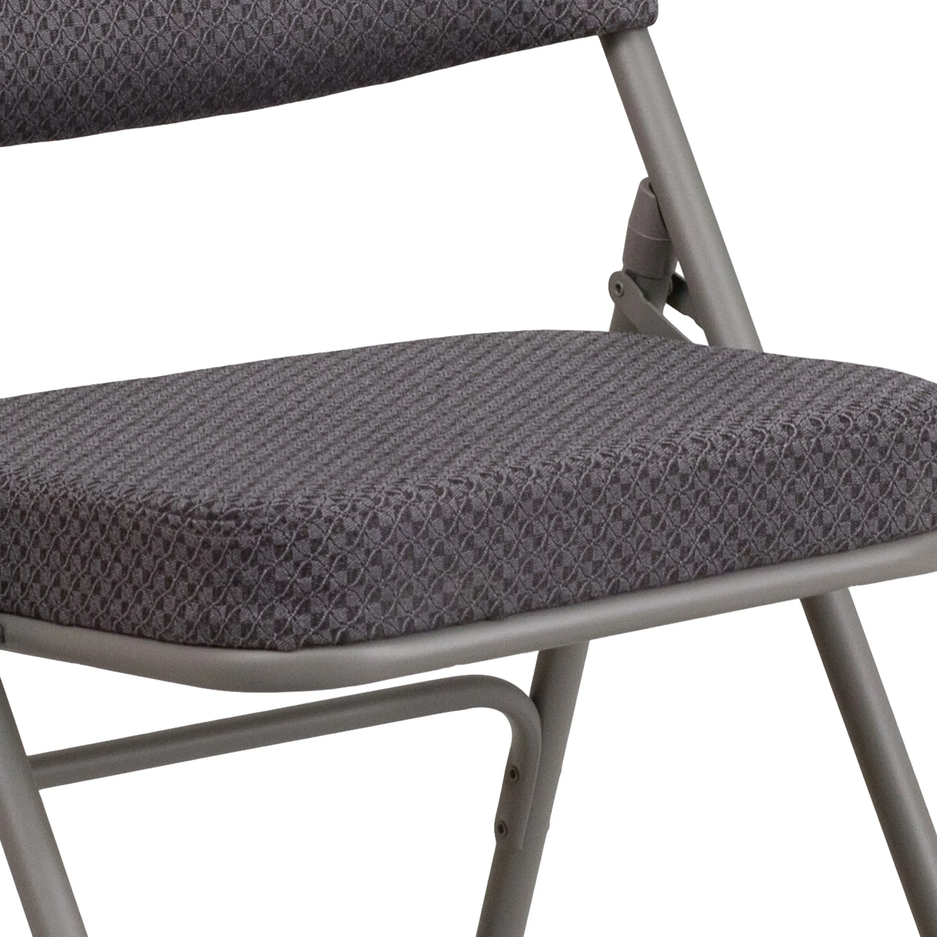 HERCULES Series 18"W Premium Curved Triple Braced & Hinged Fabric Upholstered Metal Folding Chair