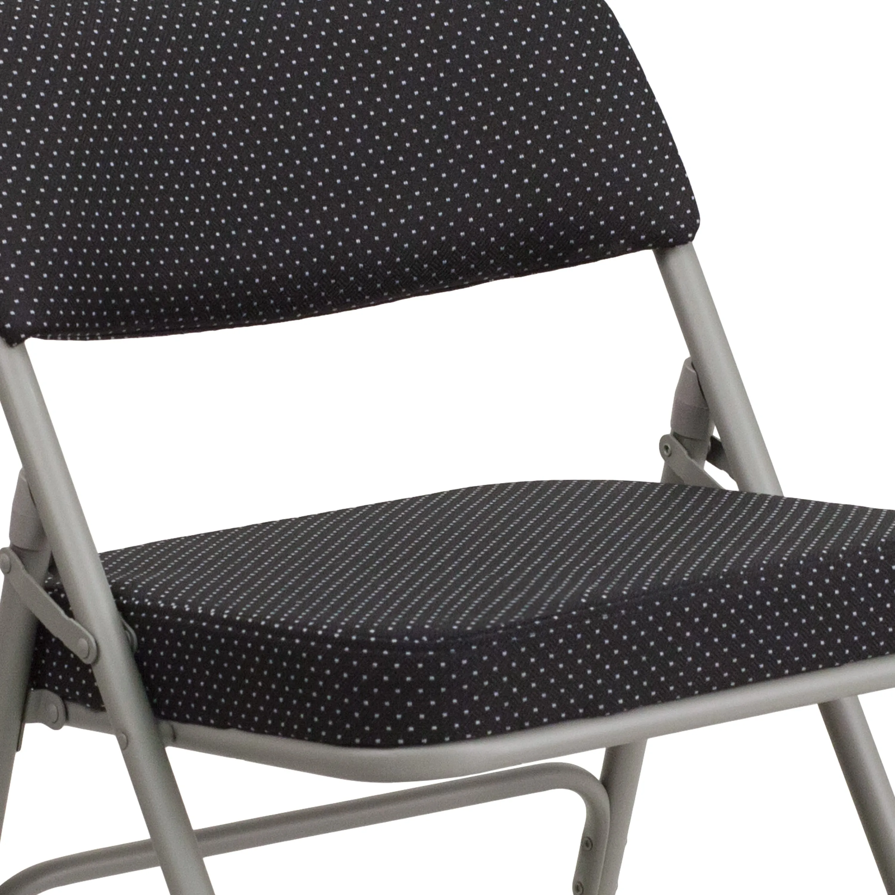 HERCULES Series 18"W Premium Curved Triple Braced & Hinged Fabric Upholstered Metal Folding Chair