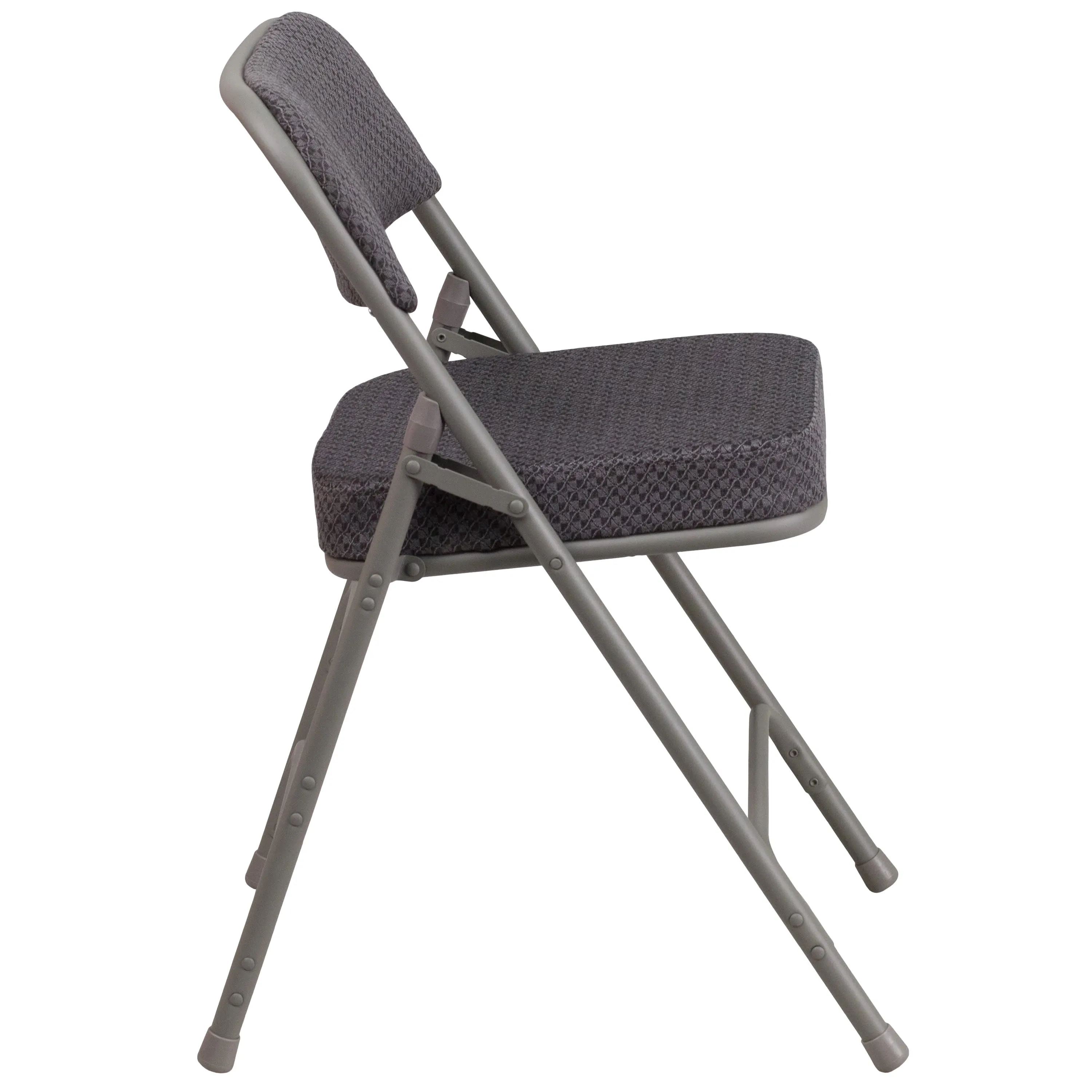 HERCULES Series 18"W Premium Curved Triple Braced & Hinged Fabric Upholstered Metal Folding Chair