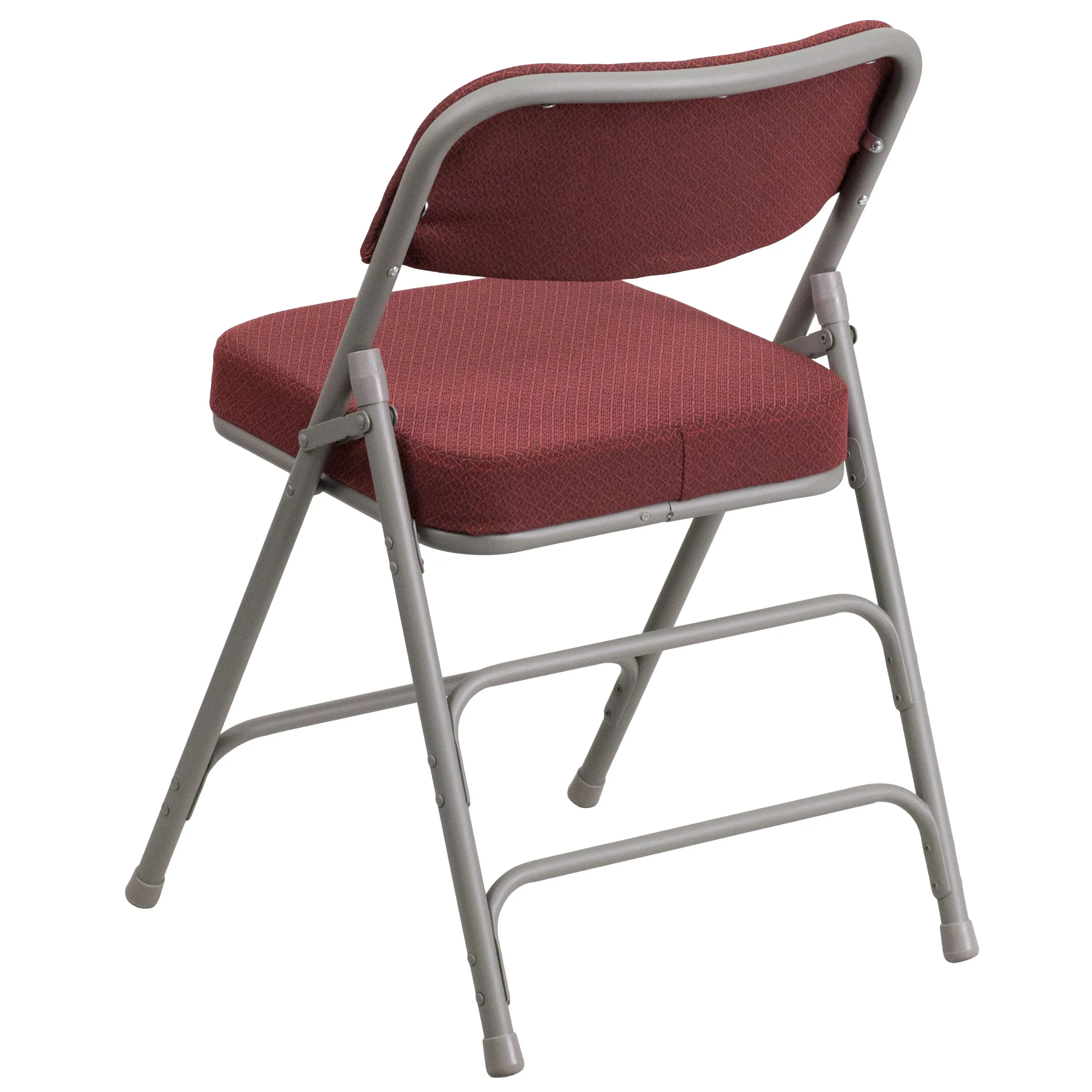 HERCULES Series 18"W Premium Curved Triple Braced & Hinged Fabric Upholstered Metal Folding Chair