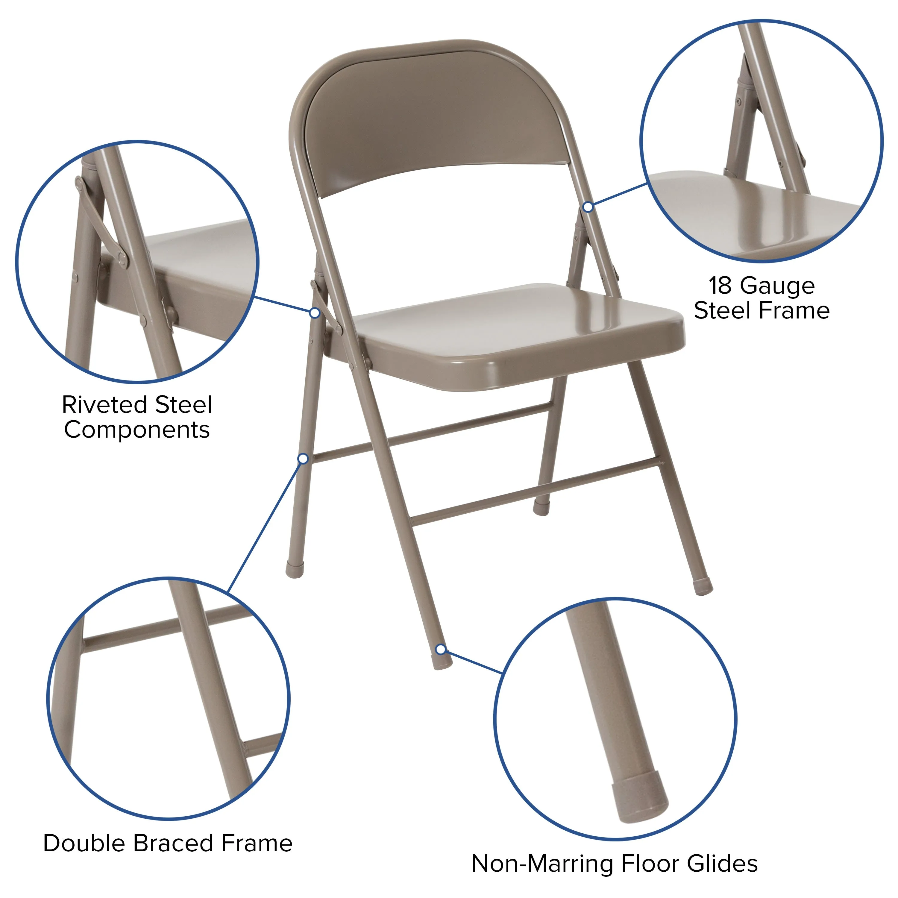 HERCULES Series Double Braced Metal Folding Chair