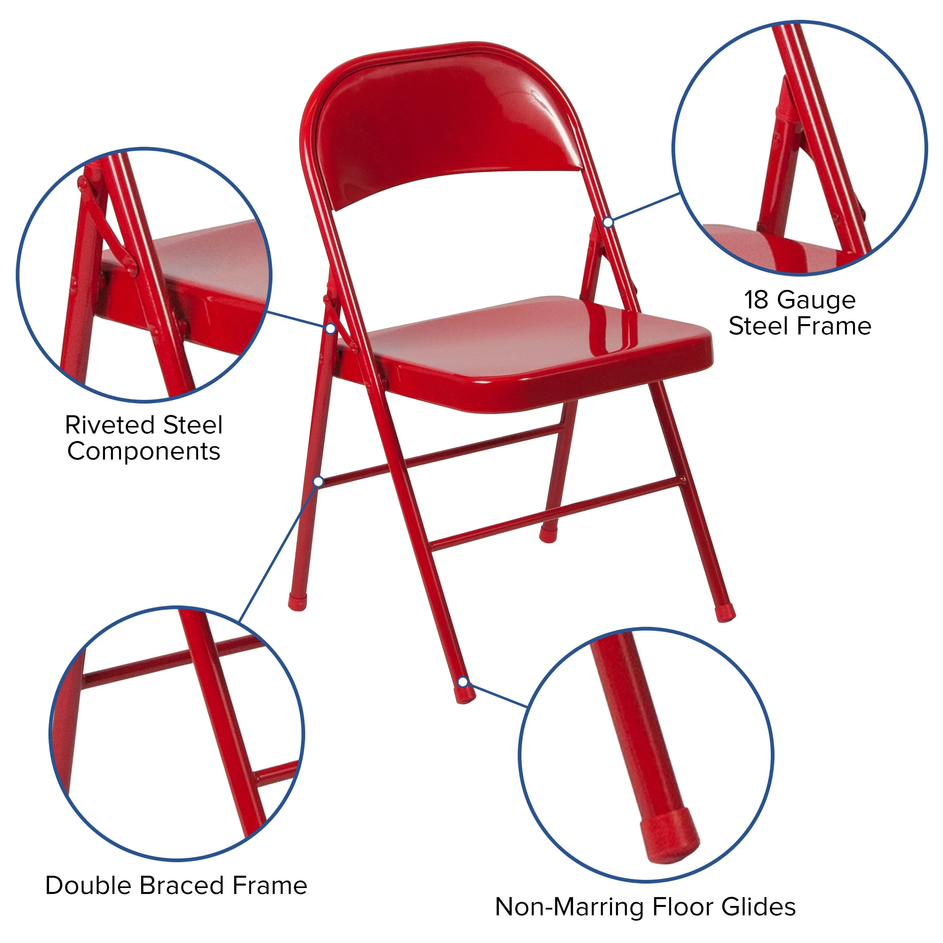 HERCULES Series Double Braced Metal Folding Chair