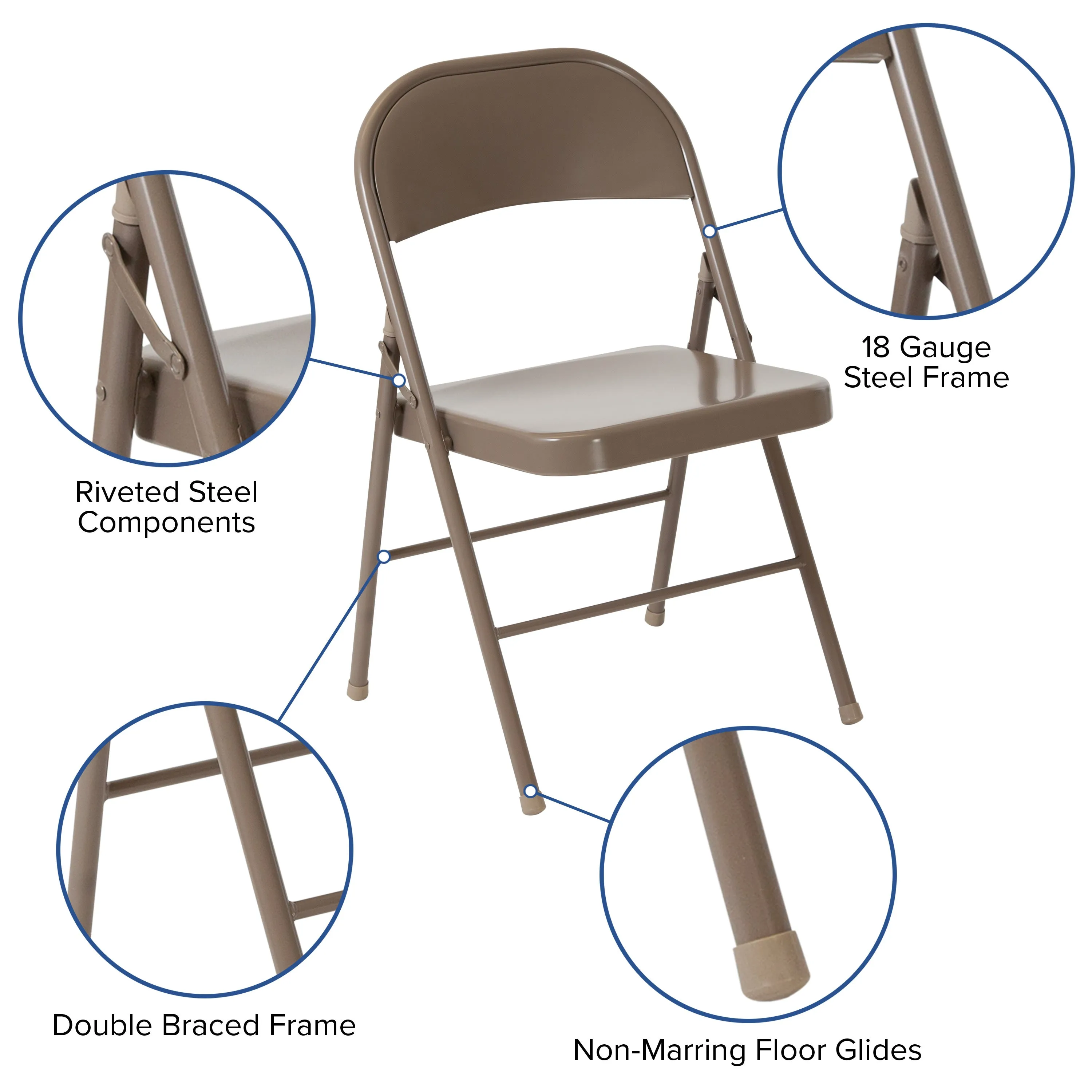 HERCULES Series Double Braced Metal Folding Chair