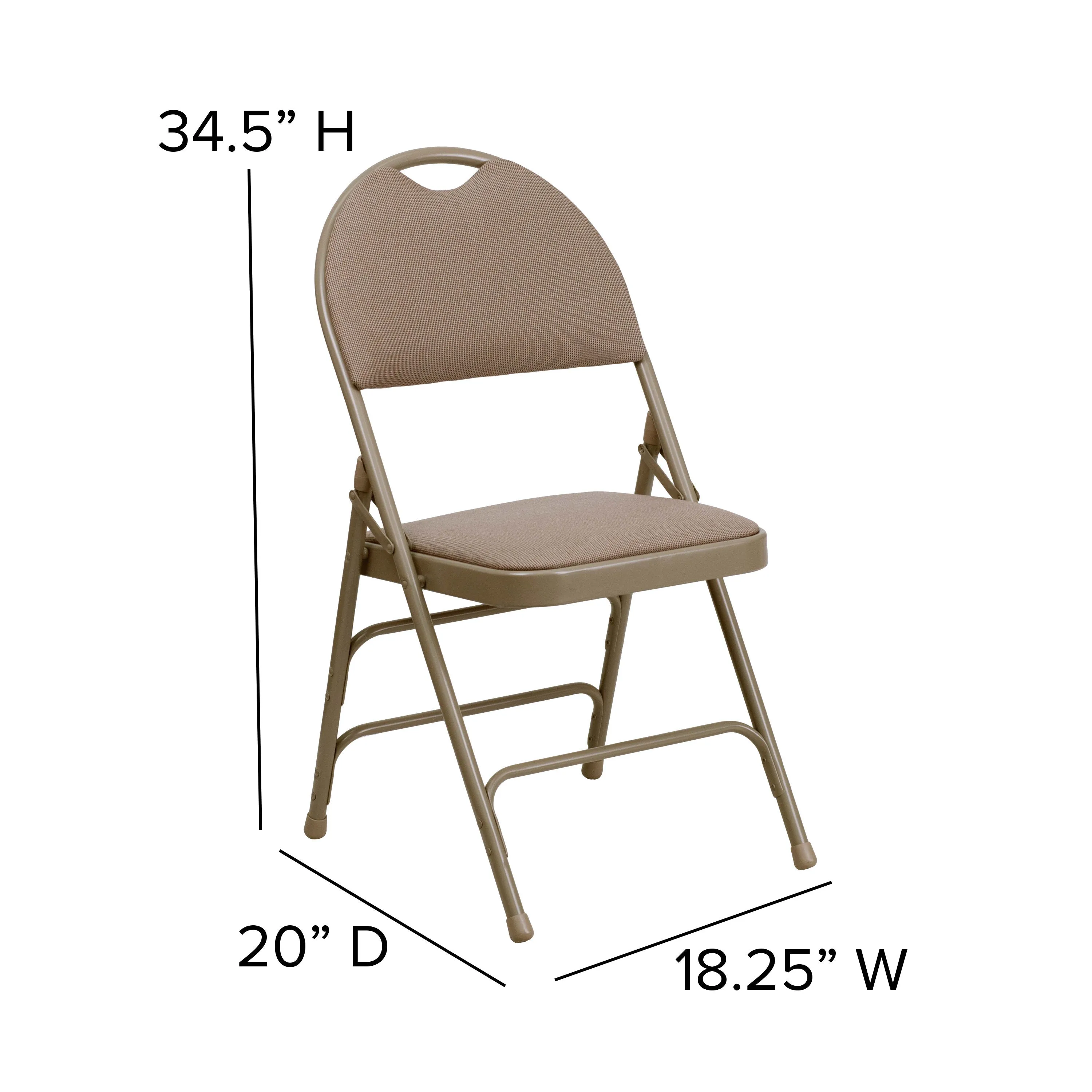 HERCULES Series Extra Large Ultra-Premium Triple Braced Metal Folding Chair with Easy-Carry Handle