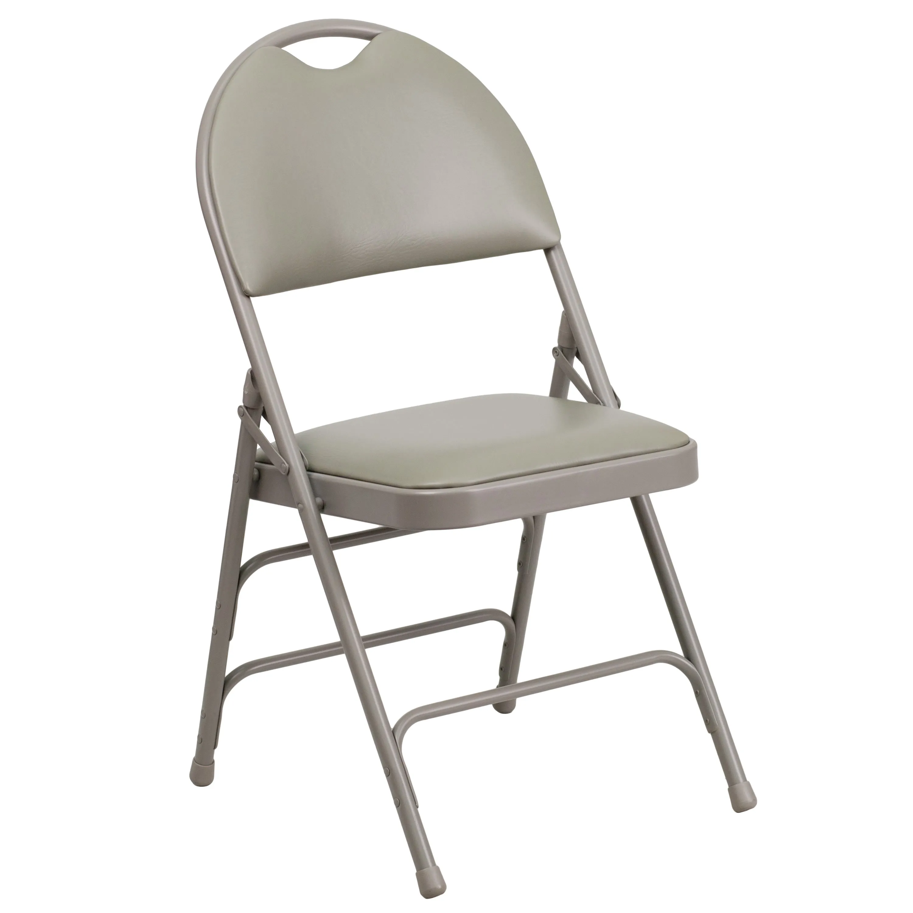 HERCULES Series Extra Large Ultra-Premium Triple Braced Metal Folding Chair with Easy-Carry Handle