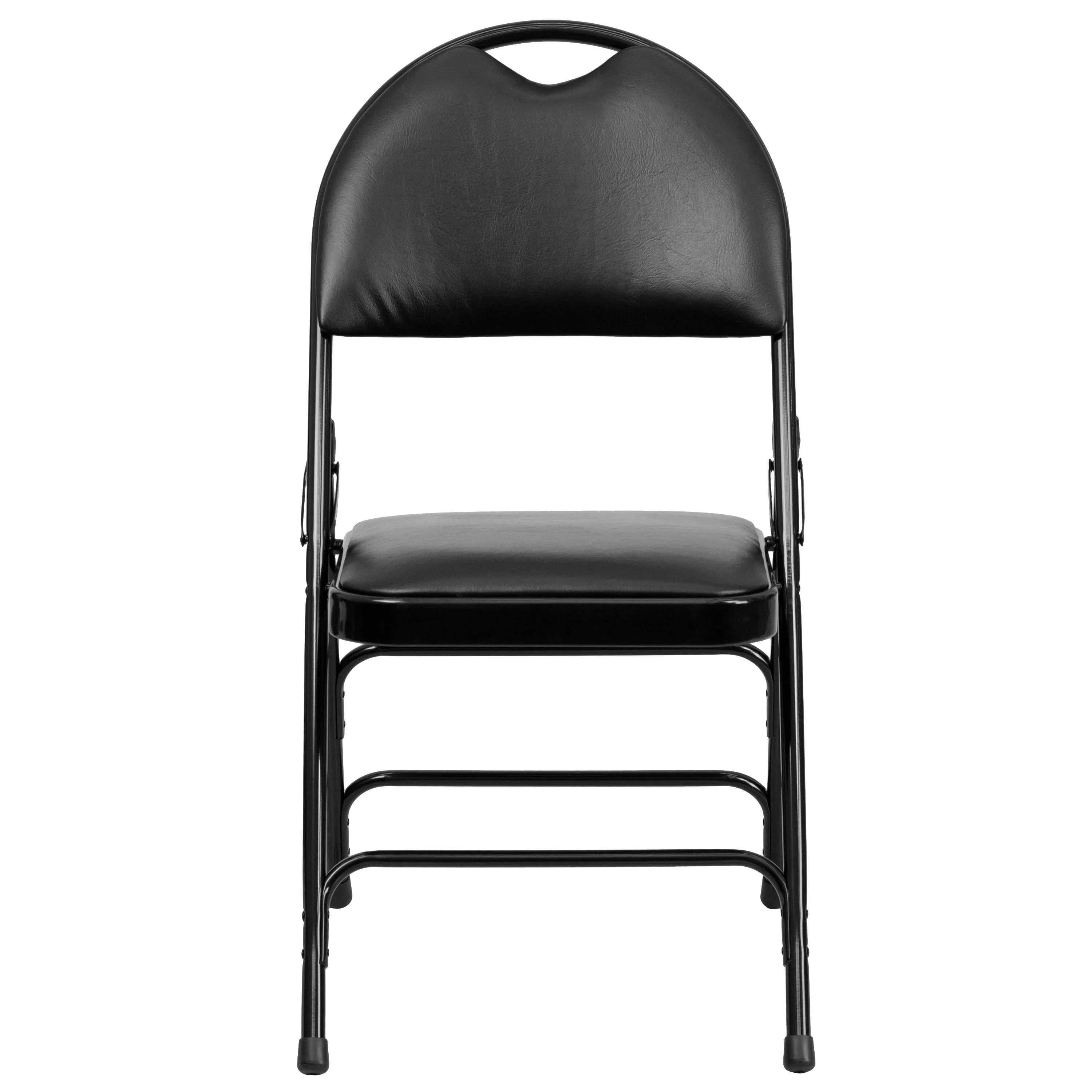 HERCULES Series Extra Large Ultra-Premium Triple Braced Metal Folding Chair with Easy-Carry Handle