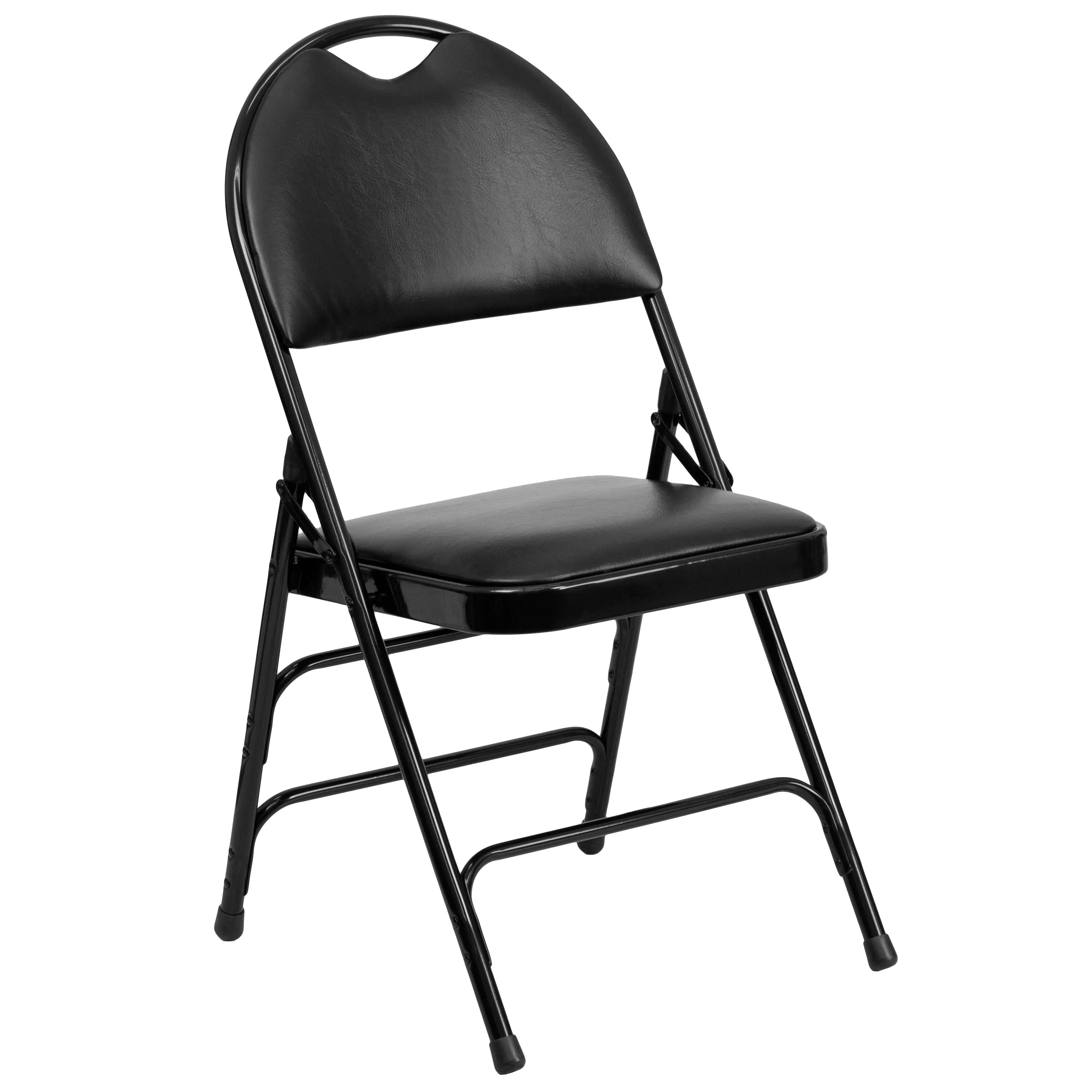 HERCULES Series Extra Large Ultra-Premium Triple Braced Metal Folding Chair with Easy-Carry Handle