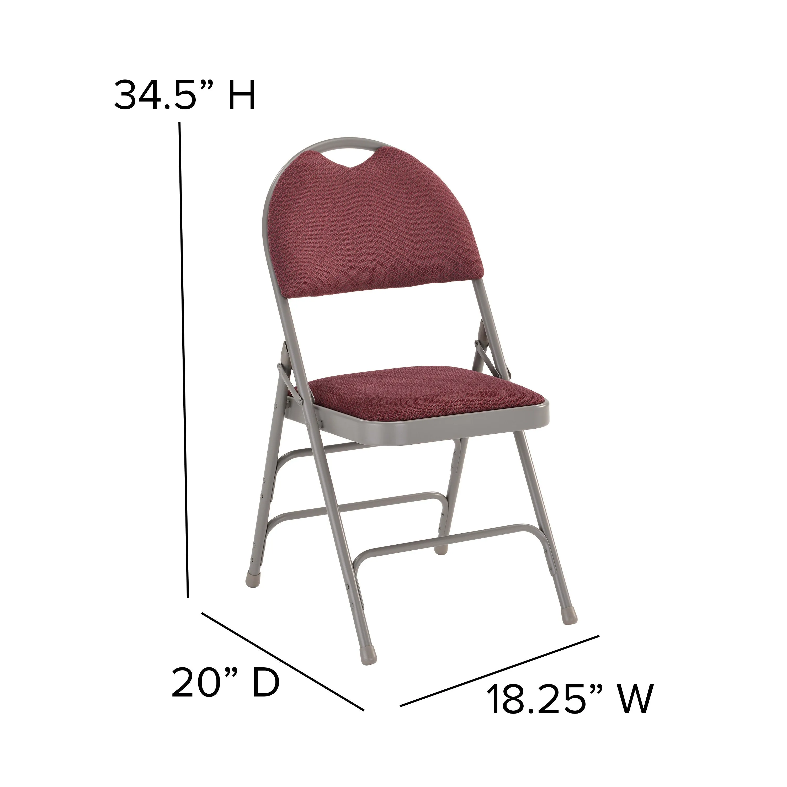 HERCULES Series Extra Large Ultra-Premium Triple Braced Metal Folding Chair with Easy-Carry Handle