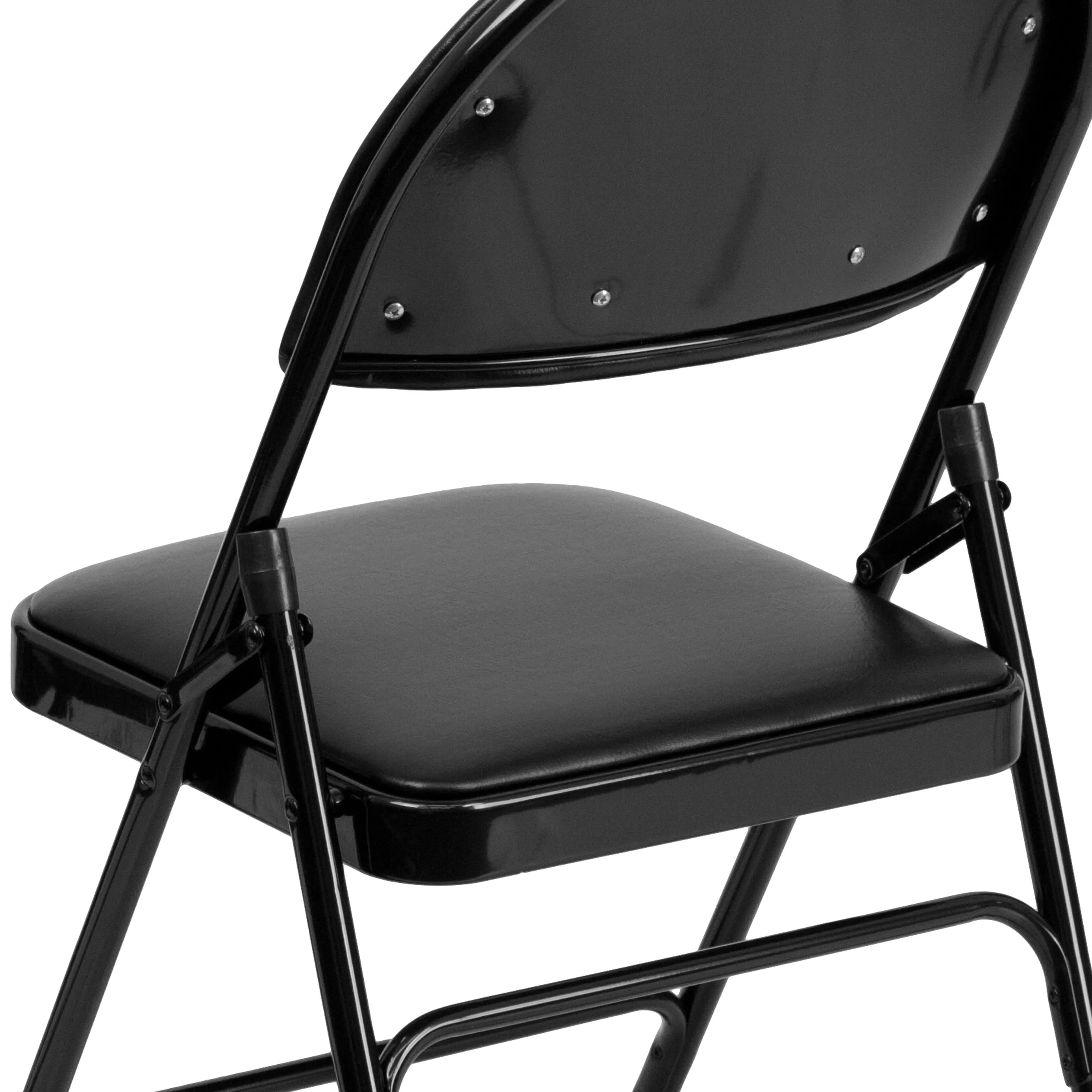 HERCULES Series Extra Large Ultra-Premium Triple Braced Metal Folding Chair with Easy-Carry Handle