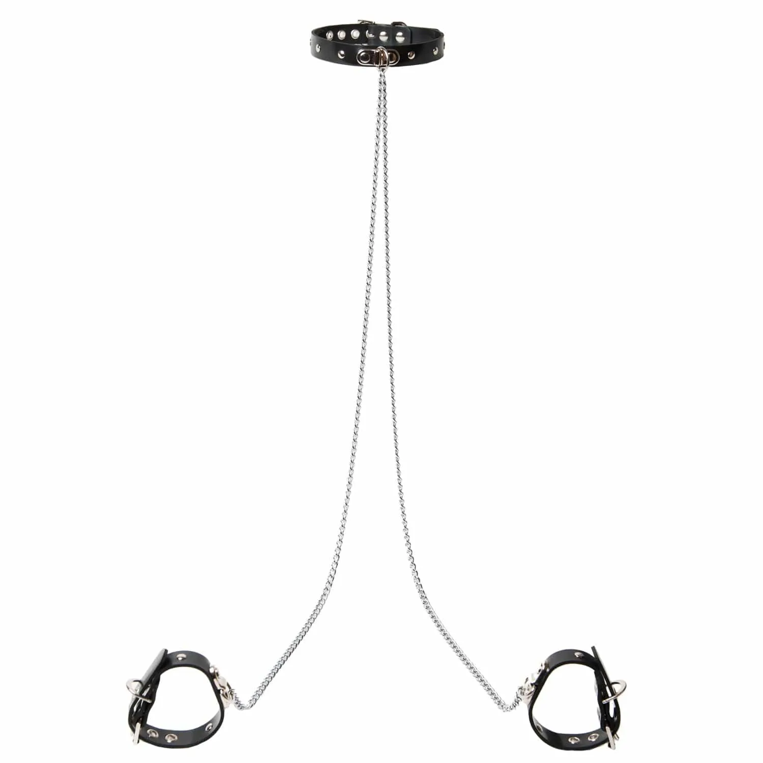 Leather Princess Bondage Collar Cuffs & Chain Set