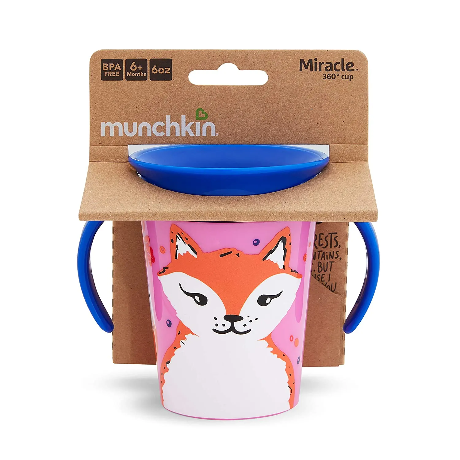 Munchkin Miracle 360 WildLove Trainer Sippy Cup, 6 Oz, Red Fox