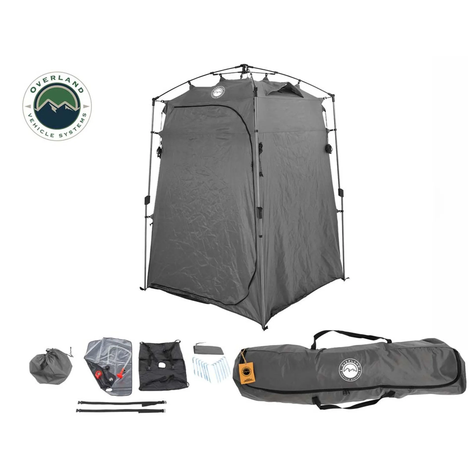 Overland Vehicle Systems Portable Privacy Room With Shower, Retractable Floor And Amenity Pouches And More