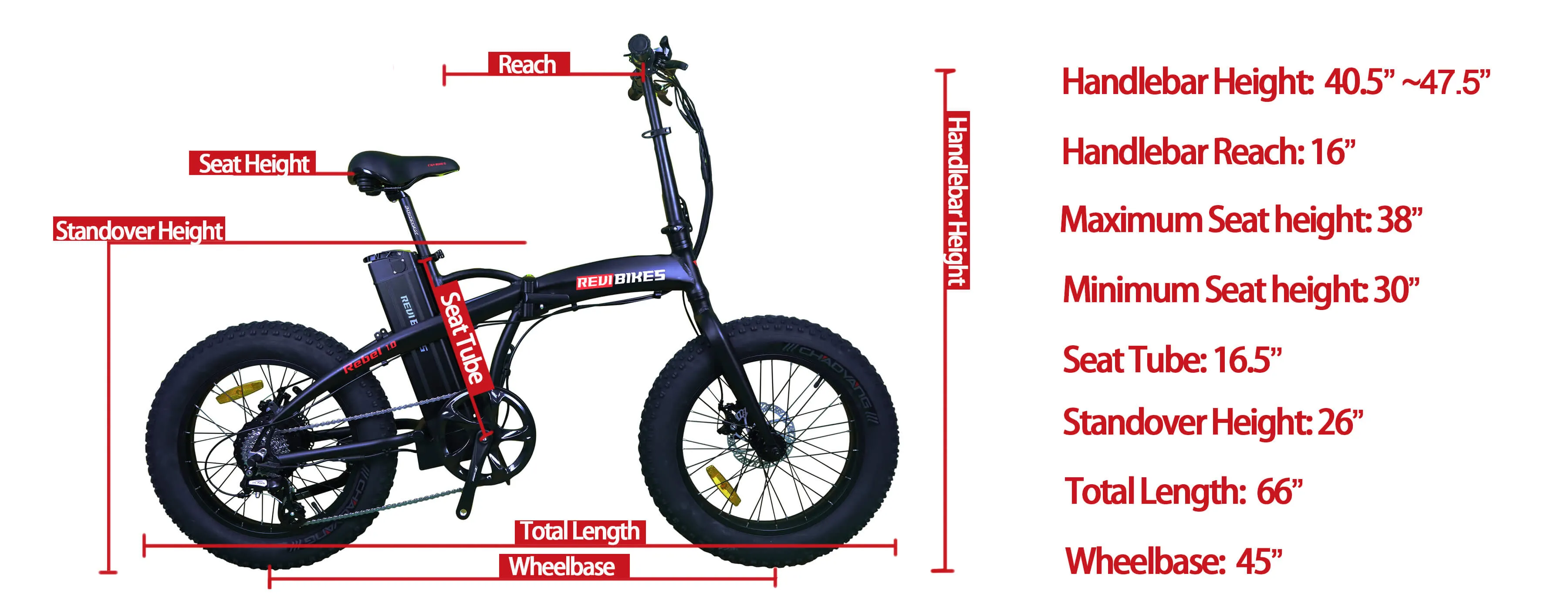 Revi Bikes Rebel Fat Tire 500W 48V Folding Electric Bike