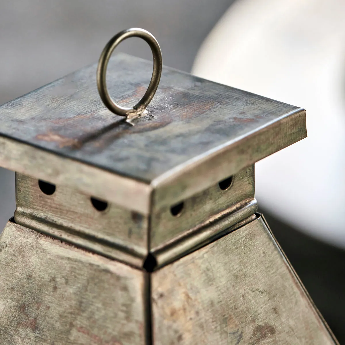 Set of Three Mini Antique Brass Lanterns