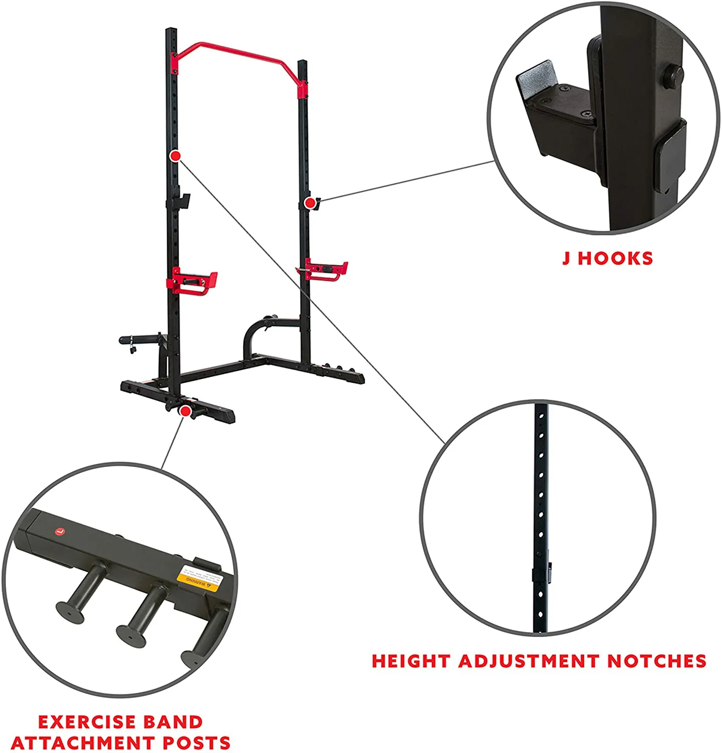 Sunny Health & Fitness Power Zone Squat Stand Rack Power Cage